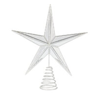 5 Point Mirrored Tree Topper Star Silver 31cm