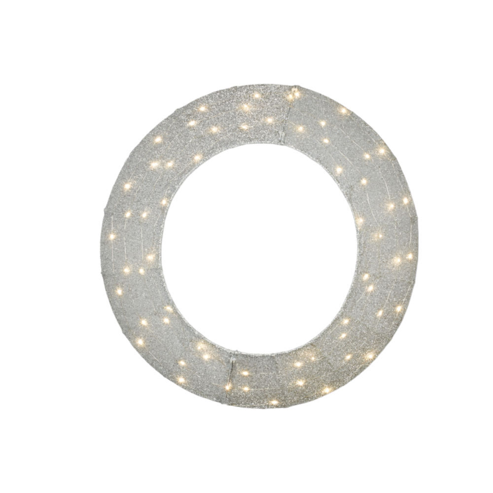 Silver LED Tree Skirt 85cm Christmas Complete