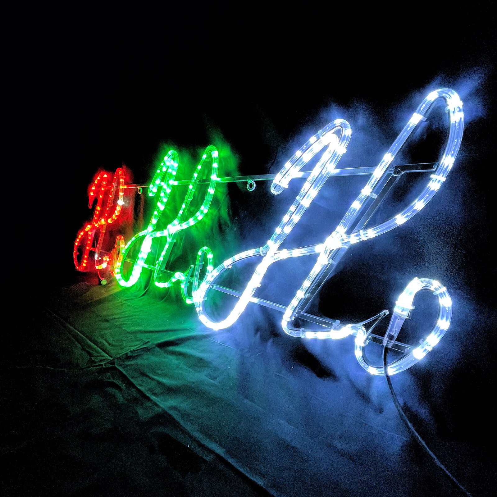Buy new LED HO HO HO motif Silhouette 150cm online from Christmas