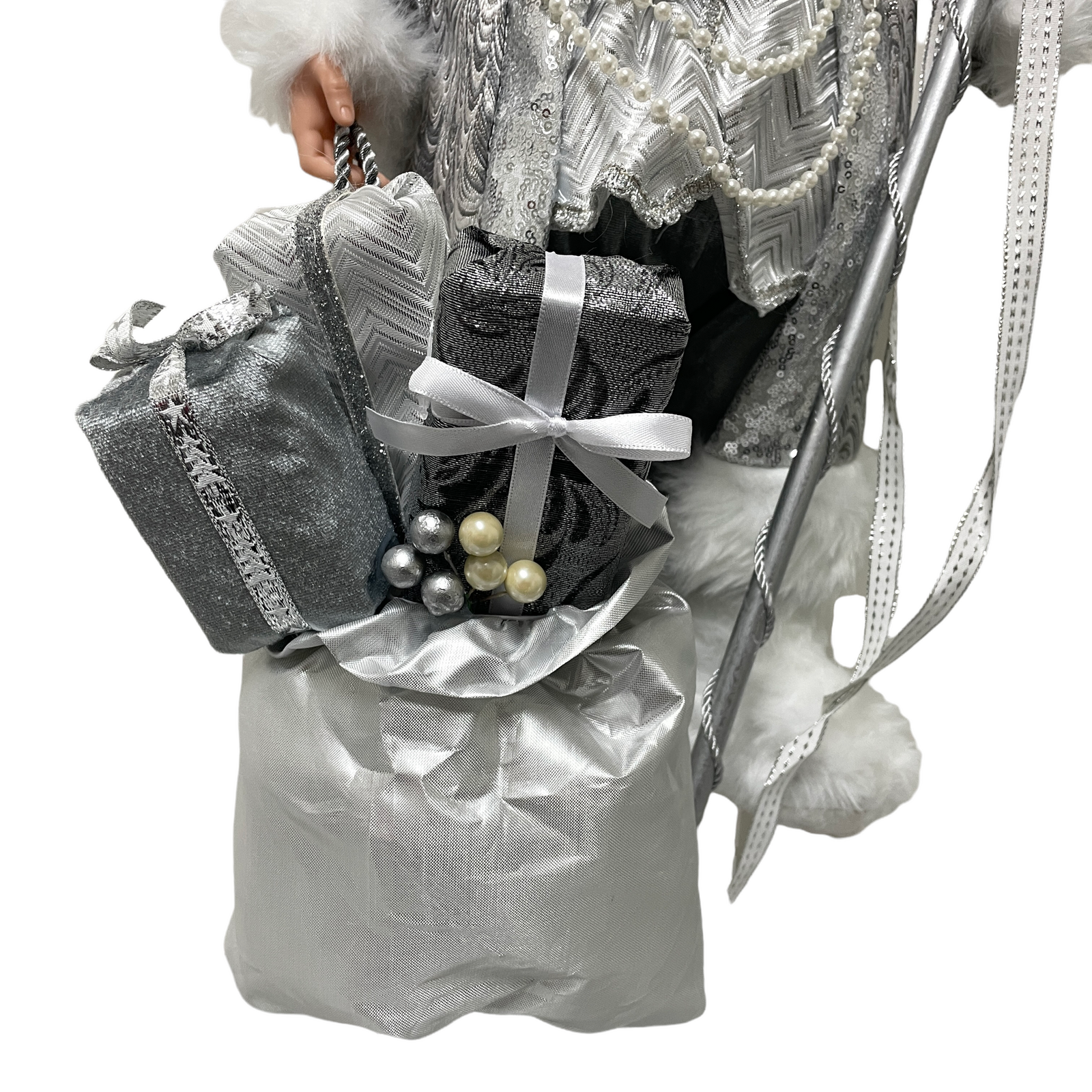 Silver Santa Silver Santa with Sceptre Large 60cm | Christmas Complete