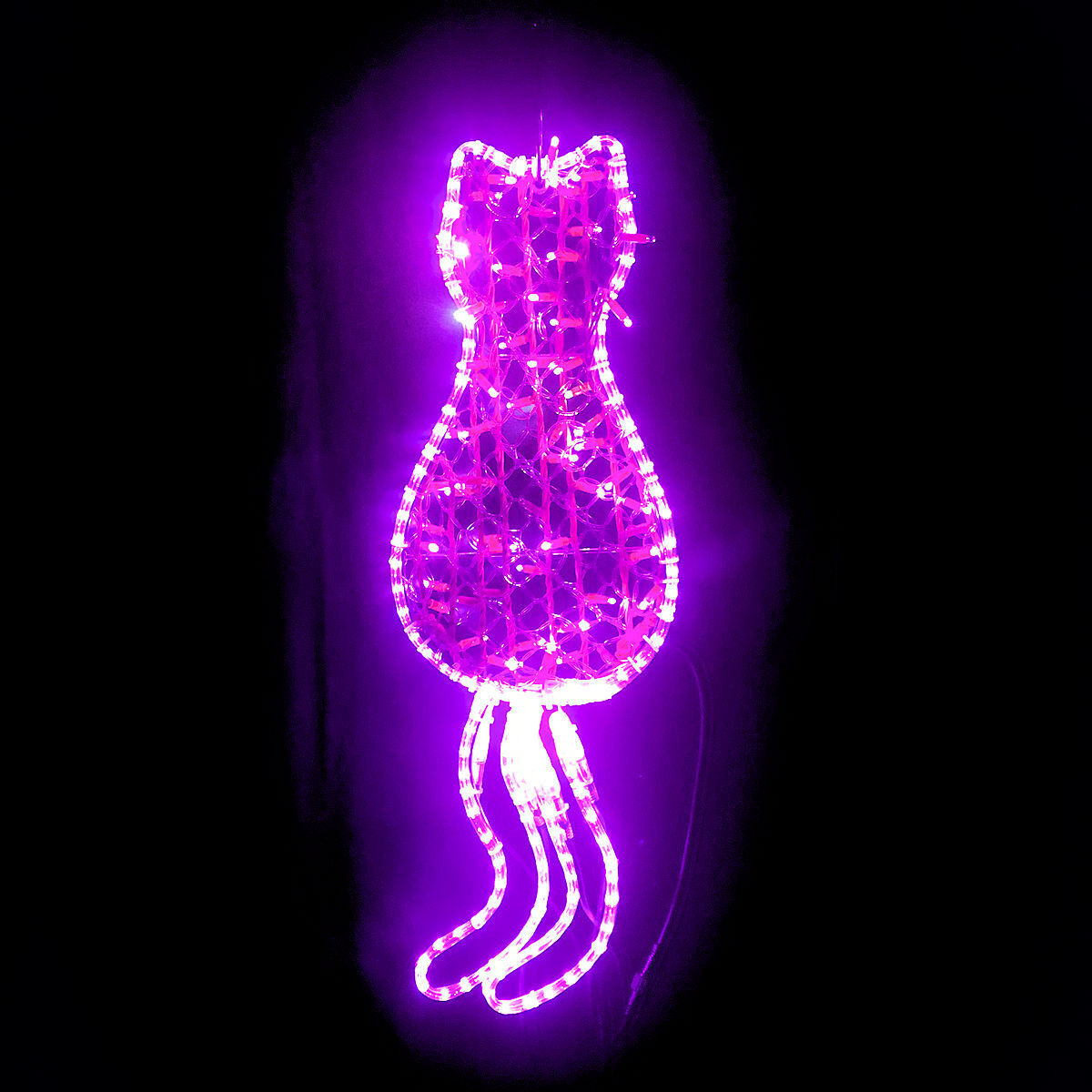 Pink Cat with Moving Tail Rope Light Motif | Christmas Complete