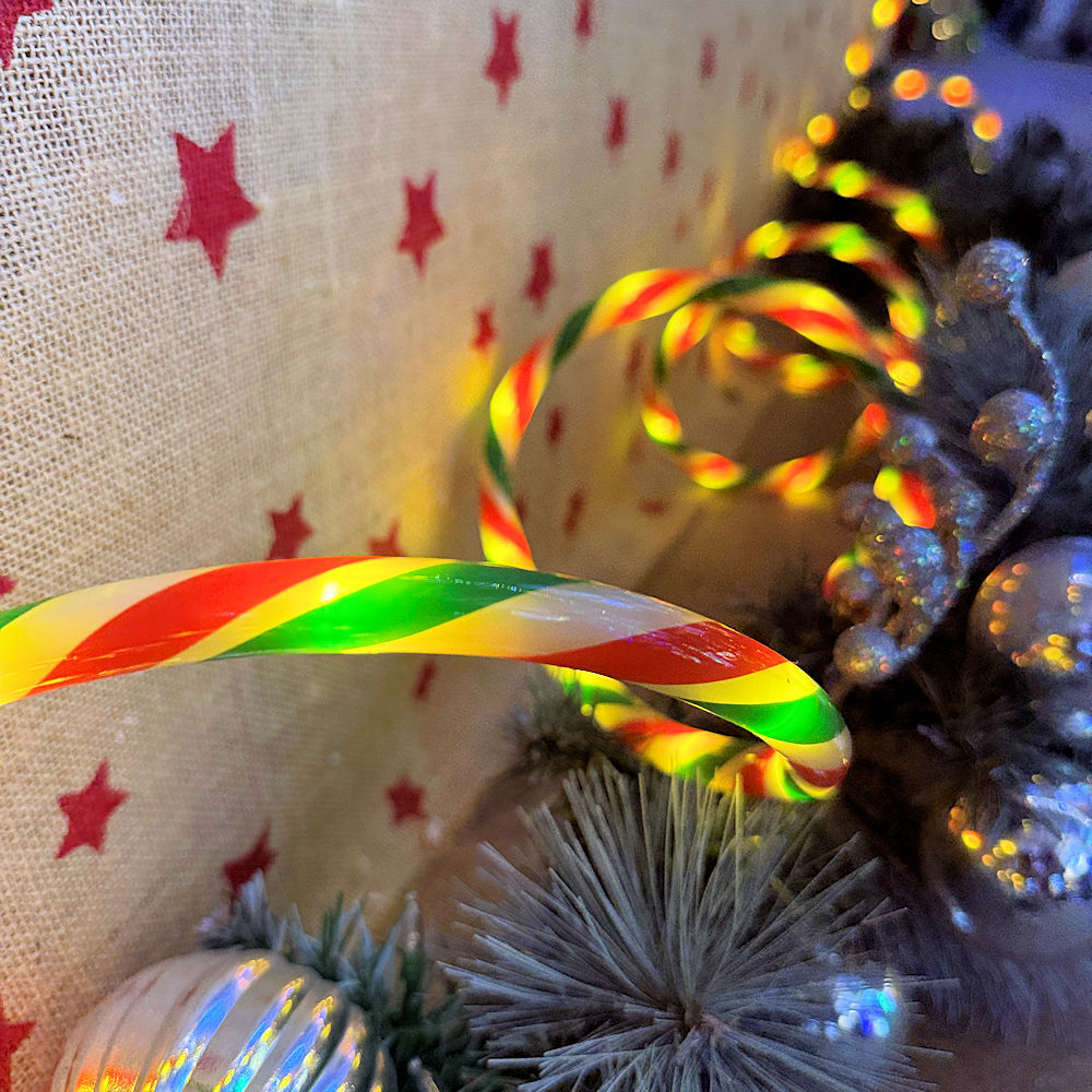 Rope Light Peppermint Candy Cane 10m | Christmas Complete