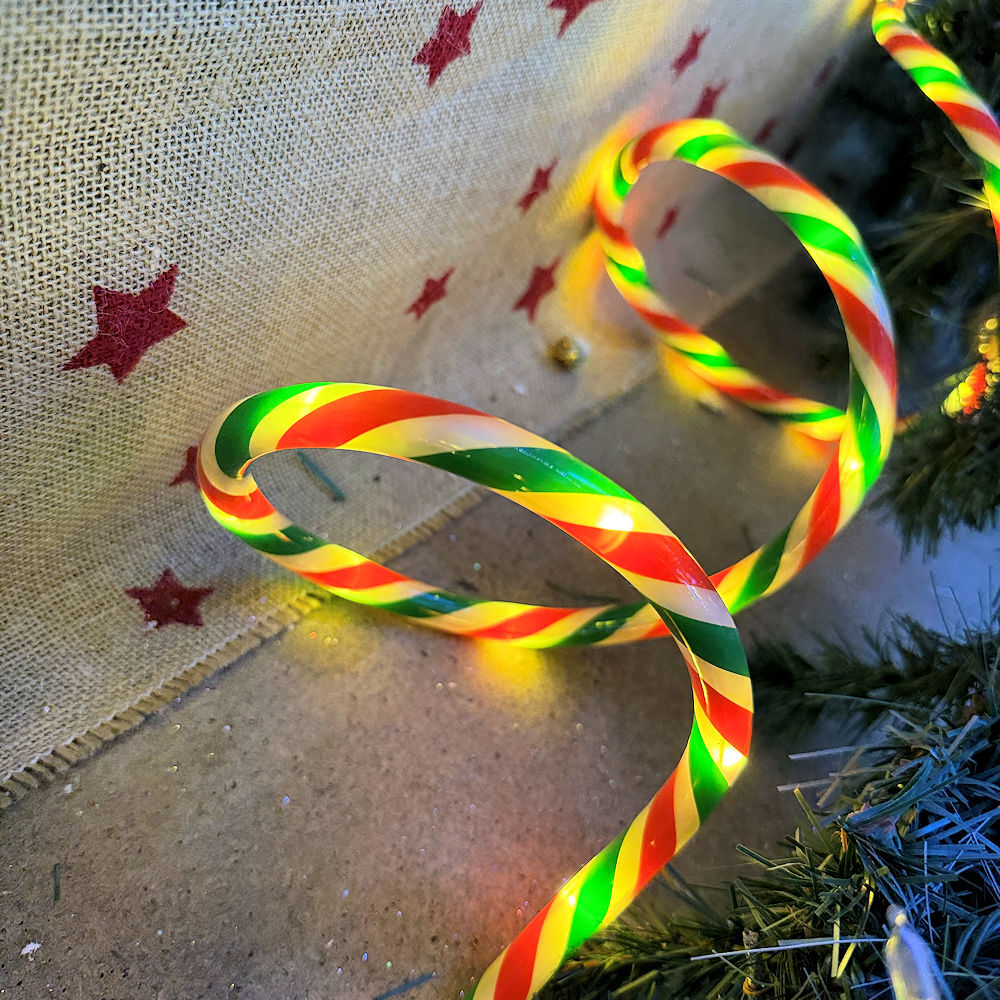 Rope Light Peppermint Candy Cane 10m | Christmas Complete