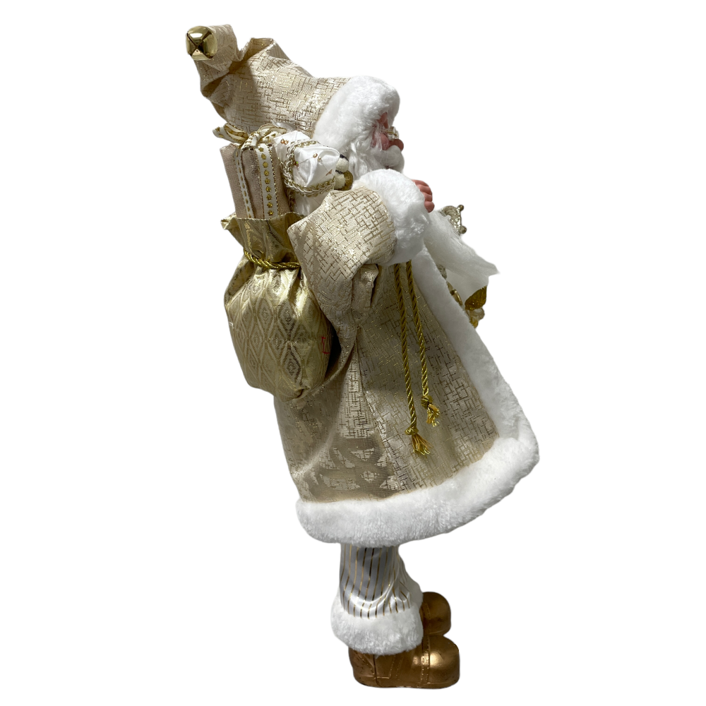 Gold Santa Standing Musical Wind Up 45cm | Christmas Complete