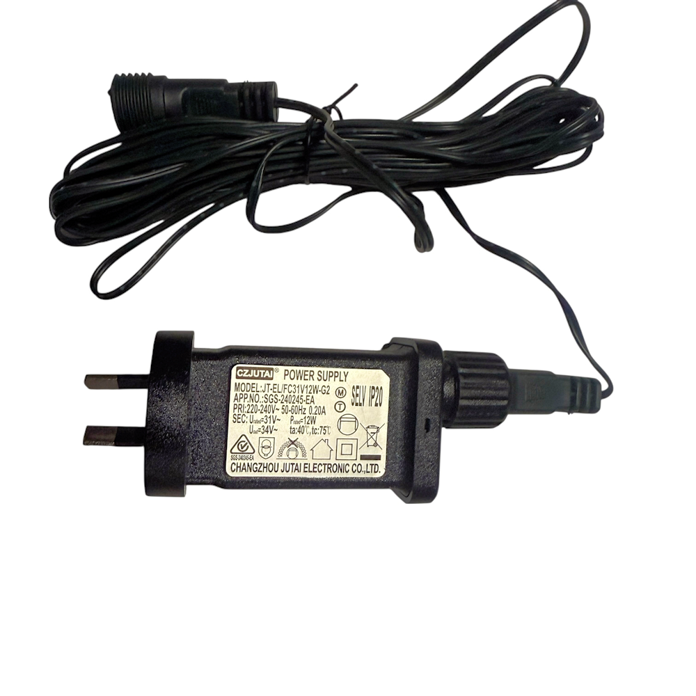 Transformateur LED 12W 15-31V Avec 8 Modes + Minuterie - IP44 étanche - Pour Guirlandes Noël