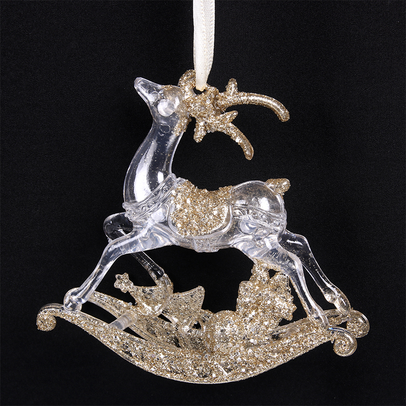 Champagne Rocking Reindeer Tree Hanging 10cm | We'll make your ...