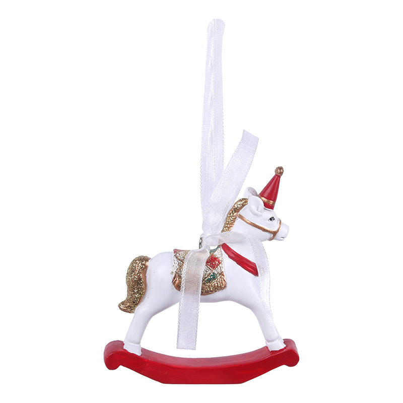 Polyresin Rocking Horse Tree Hang 9cm We'll make your Christmas Complete