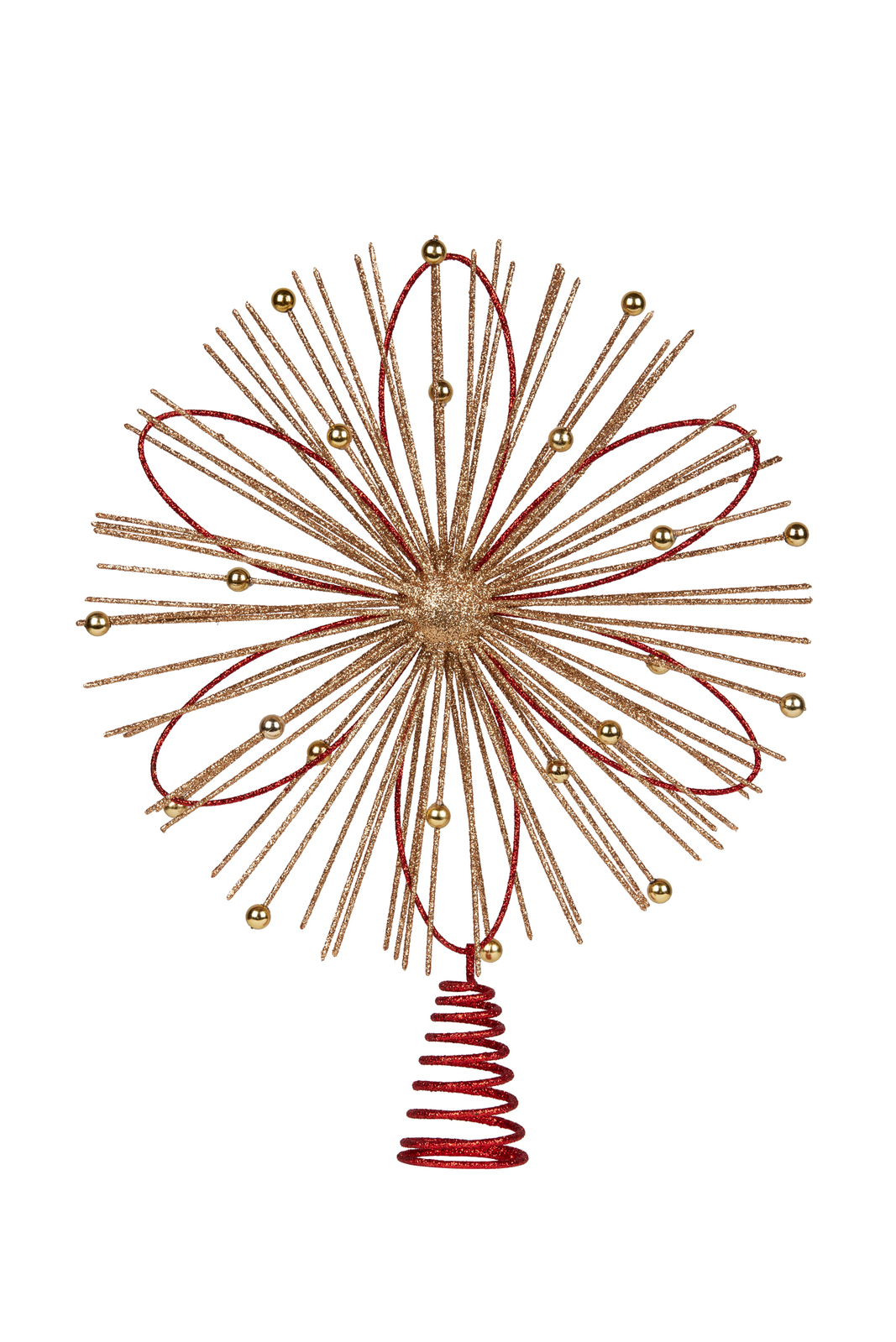 Red & Gold Flower Tree Topper Swishmas