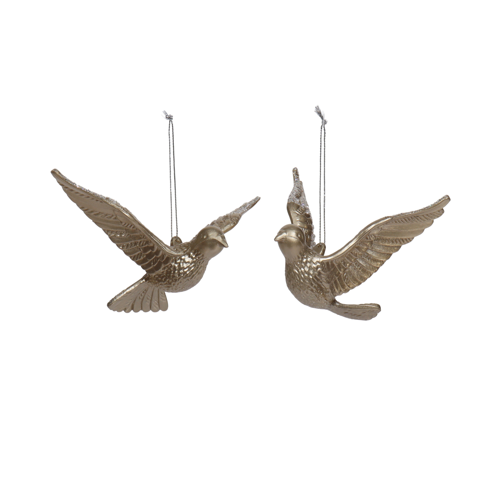 Acrylic Dove Ornament Gold 2 Asst 10cm | Christmas Complete