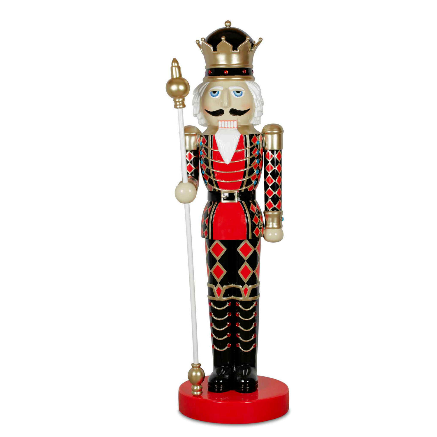 Red/Black　Nutcracker　Christmas　King　with　200cm　Sceptre　Complete