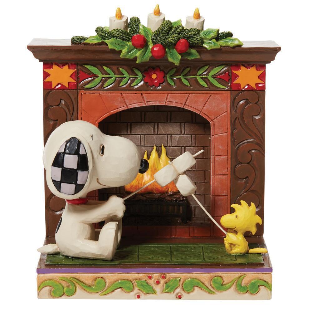 Peanuts by Jim Shore Snoopy & Woodstock at Fireplace 11cm We'll Make