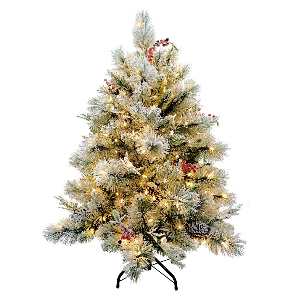 National Tree Snowy Bedford PreLit Tree 4ft 122cm Christmas Complete