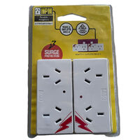 Indoor Double Adaptor HPM  2pk Surge Protected 