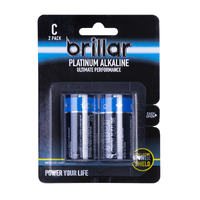 C Platinum Alkaline Batteries 2pk