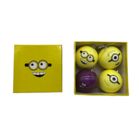 Yellow Friend Baubles 75mm x 4 pack