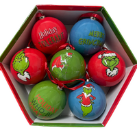Green Elf Multicolour Baubles 75mm x 7 pack