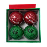 Green Elf Red/Green Baubles 75mm x 4 pack