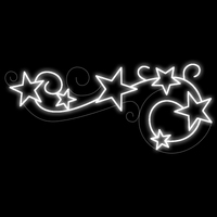 White Stars with Swirl Lamp pole 265cm Commercial