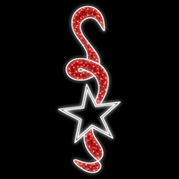 Red & White Star Lamp pole 200cm Commercial
