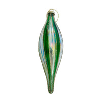 Green Striped Sleek Long Drop Hanging 21cm