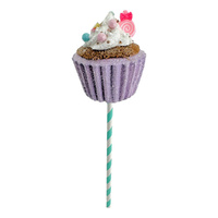 Sweet Purple Cupcake Pick 25cm