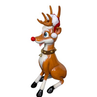 Reindeer w. Santa Hat 115cm