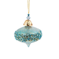 Champagne Crusted Tiffany Onion Drop Hanging 11cm