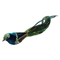 Green & Blue Sequin Bird 19cm