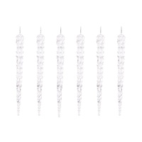 Clear Icycles Hanging 6pk 18cm