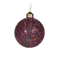 Multi-Coloured Glitter Bauble 8cm