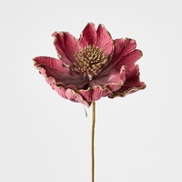 Glitter Edged Flower Stem Plum 65cm
