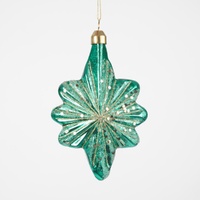 Majestic Emerald Star Tree Decoration Green 13cm