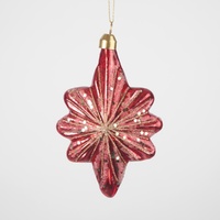 Majestic Scarlet Star Tree Decoration Red 13cm