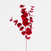 Luxe Velvet Eucalyptus Spray Red 86cm