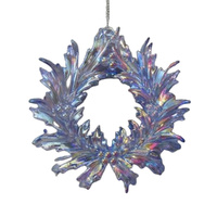 Acrylic Irridescent Wreath Mauve Hanging 13cm