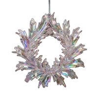 Acrylic Irridescent Wreath Pink Hanging 13cm