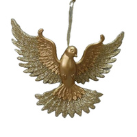 Acrylic Gold Glitter Dove Hanging 15cm