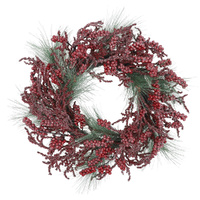 Berry Wreath Red & Green 61cm
