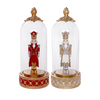 Resin Nutcracker in Dome 2 Asst 28cm