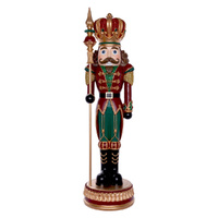 Nutcracker w. Staff Burgundy 92cm