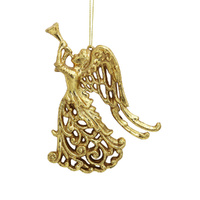Angel w. Trumpet Ornament Gold 14cm