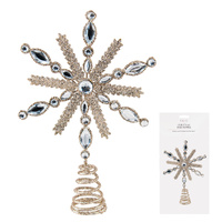 Glitter Champagne Metal Tree Topper 23cm