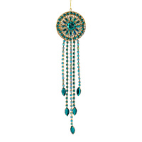 Acrylic Jewel Hanging Ornament Teal & Gold 33cm