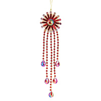 Acrylic Jewel Hanging Ornament Red & Gold 33cm