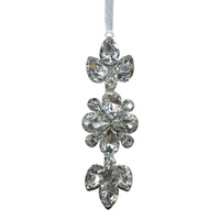 Glass Jewel Clear Flower Drop Hanging 11cm