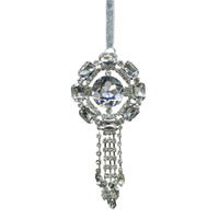 Glass Jewel Clear Tassle Drop Hanging 12cm