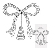 Silver Glitter Bow Tree Topper 26cm