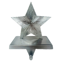 Star Stocking Hanger Silver 17cm