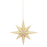 Antique Metal Moravian Star Gold Hanging LRG 63cm