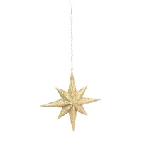 Antique Metal Moravian Star Gold Hanging SML 48cm